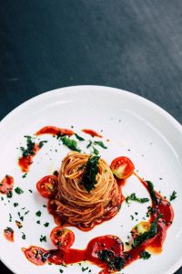 spaghetti in rode wijnsaus