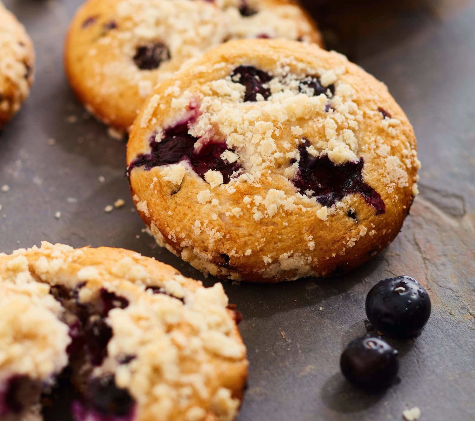 Blauwe bessen ontbijt muffins