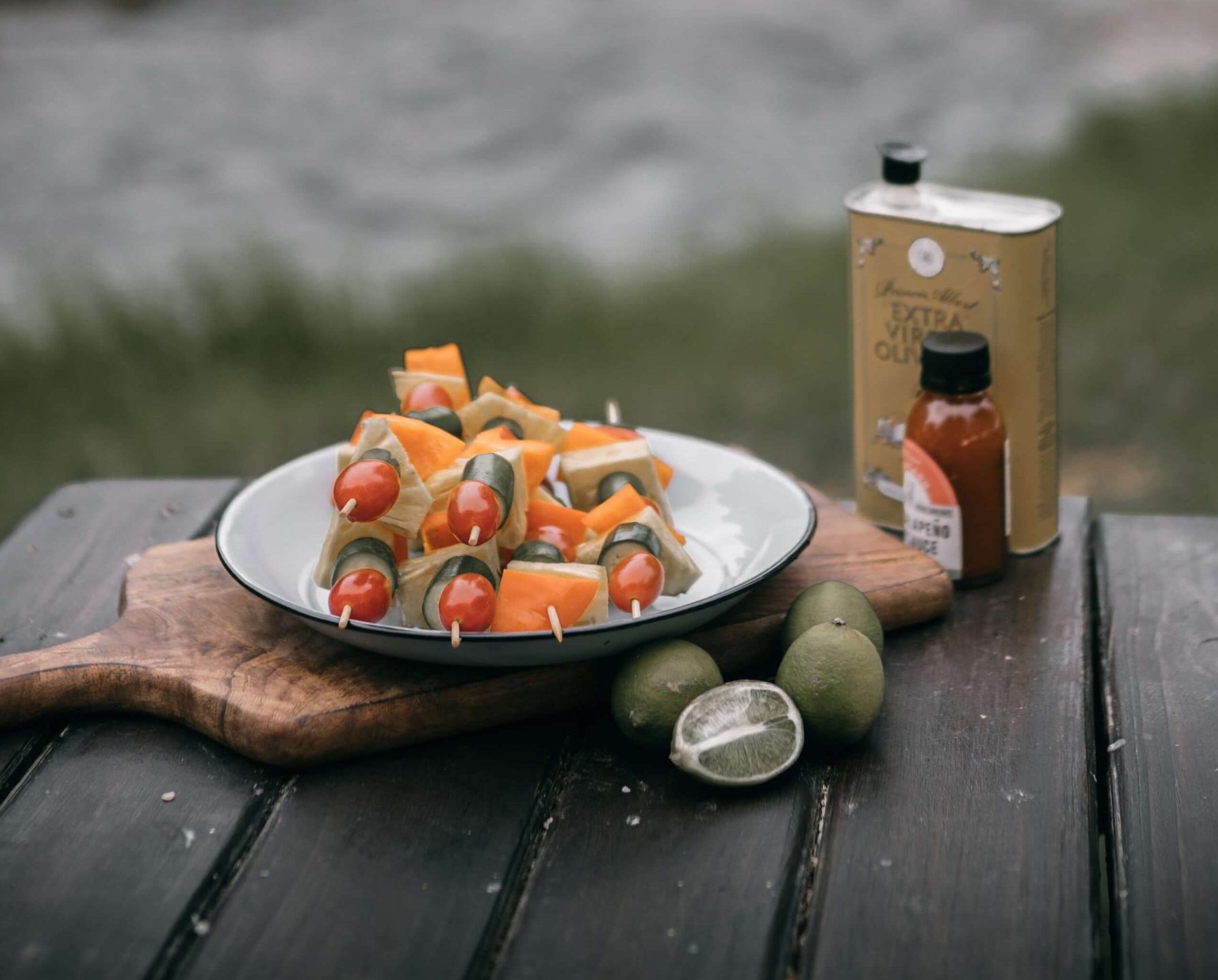 Griekse salade spiesjes